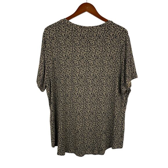 New Old Navy Luxe T-shirt Brown Leopard Print Short Sleeve Women's XXL 2XL - Picture 6 of 6